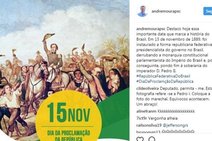 André Moura saúda República com imagem da Independência  